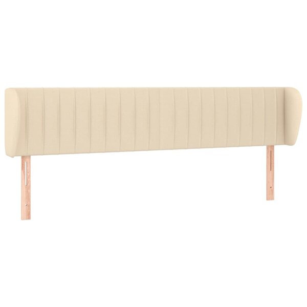 vidaXL Tête de lit avec oreilles Crème 183x23x78/88 cm Tissu