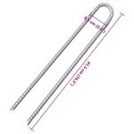 vidaXL Piquets de tente 6 Pièces forme de U 41 5 cm Ø12mm acier galvanisé