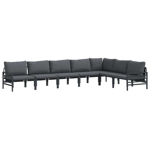 vidaXL Ensemble de canapé de jardin Anthracite Acier