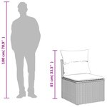 vidaXL Salon de jardin avec coussins 12 Pièces beige résine tressée