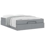 vidaXL Cadre de lit avec matelas avec matelas 2 Pièces Gris clair tissu