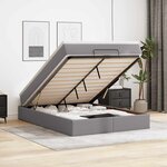 VidaXL Cadre de lit ottoman avec matelas gris 140x190 cm similicuir