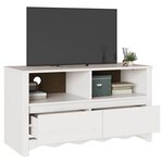vidaXL Meuble TV Drammen Blanc 99 x 43 x 55 cm Bois de pin massif