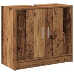 vidaXL Cabinet de salle de bain avec porte Bois Ancien 63 x 29 x 55 cm