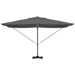 vidaXL Parasol cantilever Roma avec LEDs en anthracite  352x251x265 cm en aluminium.