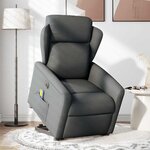 vidaXL Fauteuil inclinable de massage électrique Gris foncé Tissu