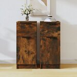 vidaXL Buffets 2 Pièces Chêne fumé 30x30x70 cm Bois d'ingénierie