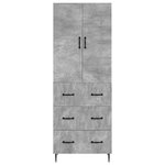 vidaXL Ensemble de Meubles 2 Pièces Gris béton 66 x 34 5 x 90 cm