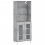 vidaXL Buffet haut Gris béton 69 5x34x180 cm Bois d'ingénierie