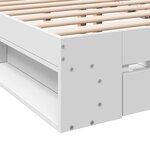 vidaXL Cadre de lit avec tiroirs sans matelas blanc 150x200 cm