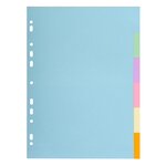 Intercalaires Carte Pastel 170g Forever 6 Positions - A4 - Couleurs Assorties - X 50 - Exacompta
