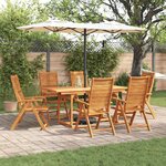 vidaXL Ensemble de salle à manger pour jardin 7 Pièces Marron
