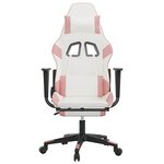 vidaXL Chaise de jeu de massage avec repose-pied Blanc&Rose Similicuir
