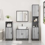 vidaXL Ensemble de meubles de salle de bain 2 Pièces Sonoma gris