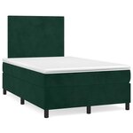 vidaXL Sommier à lattes de lit avec matelas LED vert foncé 120x190 cm