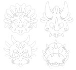Masque pour enfant à colorier Dinosaure 4 pièces