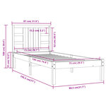 vidaXL Cadre de lit sans matelas noir 75x190 cm bois massif