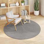 vidaXL Tapis de surface Rond HUARTE Gris Ø 200 CM Polyester