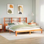vidaXL Lit bibliothèque sans matelas cire marron 180x200 cm pin massif