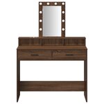 Table de maquillage vidaXL avec lumières LED - Chêne brun - 100x41x140 cm