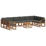 vidaXL Ensemble de canapés d'extérieur 11 Pièces Naturel et Anthracite