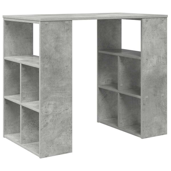 vidaXL Bureau avec étagère Gris 90 x 50 x 75 cm Bois d'ingénierie