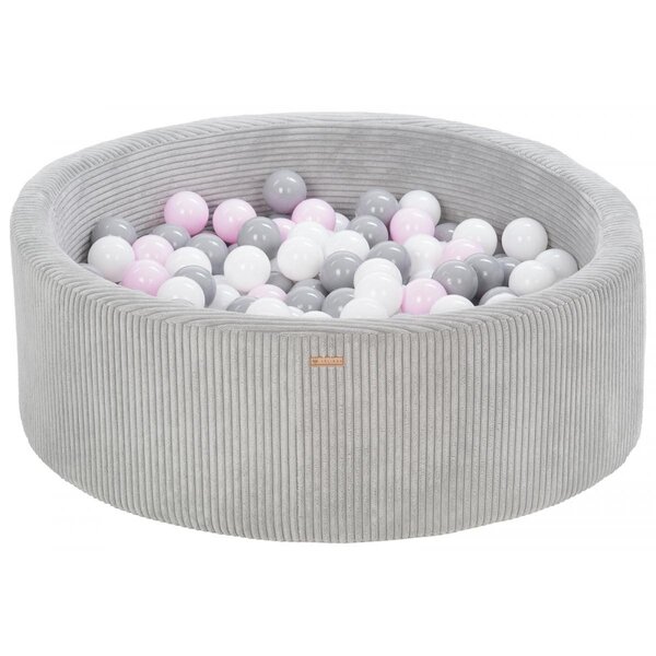 Piscine à balles 200 balles 90 cm gris  rose (pastel)