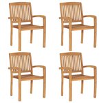 vidaXL Ensemble à manger de jardin 5 Pièces Bois de teck massif