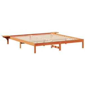 vidaXL Cadre de lit Marron cire Marron cire