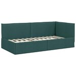 vidaXL Cadre de lit d'angle Vert foncé 80 x 200 cm tissu