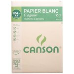 Papier à dessin Canson pochette de 10 feuilles dessin C A Grain blanc format A3 224 grammes