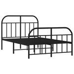 vidaXL Cadre de lit métal sans matelas avec pied de lit noir 120x190cm