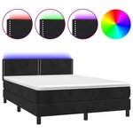 vidaXL Sommier à lattes de lit avec matelas LED Noir 140x200 cm