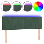 vidaXL Tête de lit à LED Vert foncé 144x5x78/88 cm Velours