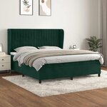 vidaXL Sommier à lattes de lit et matelas Vert foncé 160x200cm Velours