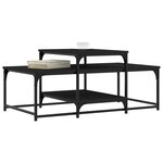 vidaXL Table basse noir 102x60x45 cm bois d'ingénierie