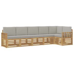 vidaXL Ensemble de canapés d'extérieur 6 Pièces Blanc et gris clair