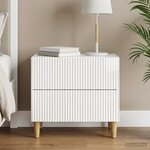 vidaXL Cabinet de chevet avec tiroir Blanc brillant 62 x 34 5 x 48 cm