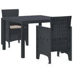 vidaXL Ensemble de salle à manger pour jardin 3 pc Anthracite