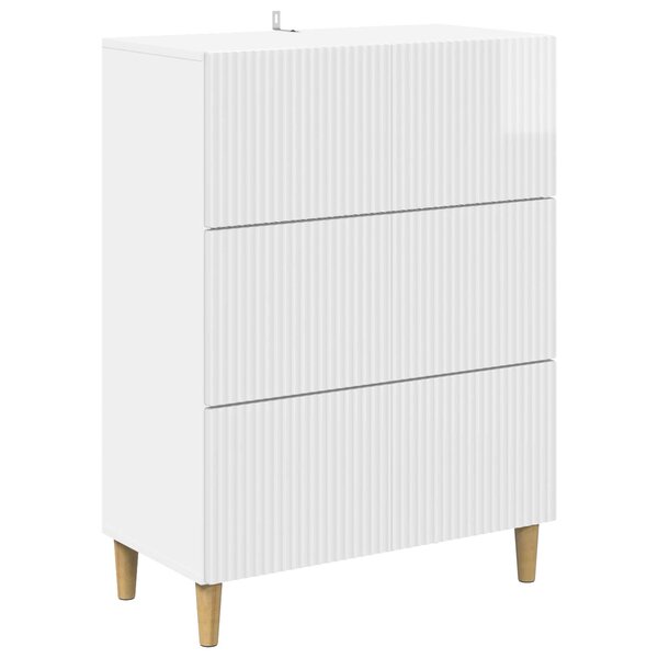 vidaXL Armoire à tiroirs Blanc brillant 66 x 34 5 x 90 cm