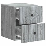 vidaXL Cabinet de chevet mural 2 Pièces Sonoma gris 33 x 34 5 x 40 cm