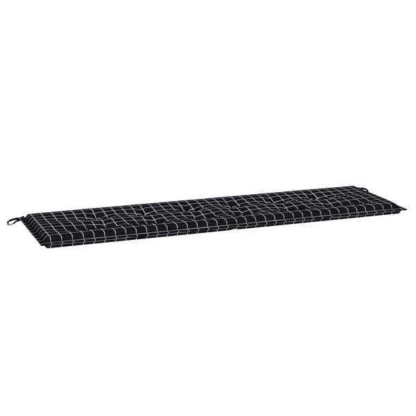 vidaXL Coussin de Banc de Jardin - Motif à Carreaux Noirs - 180 x 50 x 4 cm - Tissu Oxford
