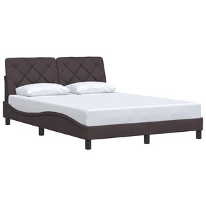 vidaXL Cadre de lit sans matelas marron foncé 140x200 cm tissu