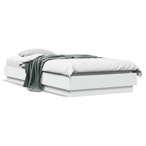 vidaXL Cadre de lit sans matelas blanc 90x200 cm bois d'ingénierie