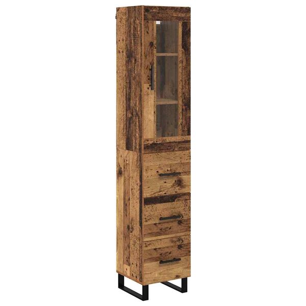 vidaXL Haut Armoire Bois Ancien 34 5 x 34 x 180 cm Bois d'ingénierie