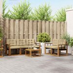 vidaXL Ensemble de canapés d'extérieur 6 Pièces Naturel et Beige