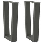 vidaXL Pieds de table basse en forme de V  2 pièces  anthracite  38 x (42-43 3) cm  acier