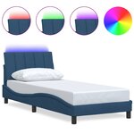 vidaXL Cadre de lit sans matelas bleu 90x190 cm tissu