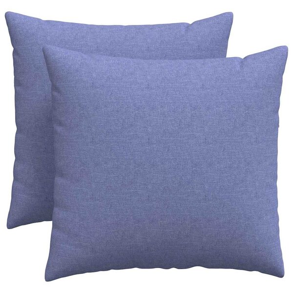 vidaXL Coussins de canapé 2 Pièces Bleu 50 x 50 cm tissu
