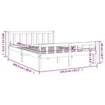 vidaXL Cadre de lit Blanc Bois massif 150x200 cm Très grand